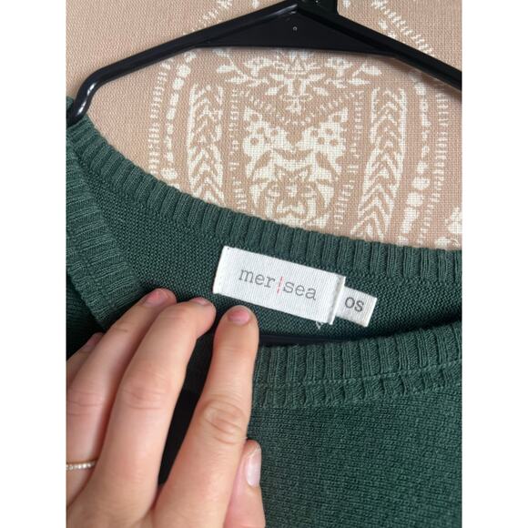 Mersea Catalina Crew Neck Sweater Top w/ Trio Pocket in Green - Picture 4 of 7